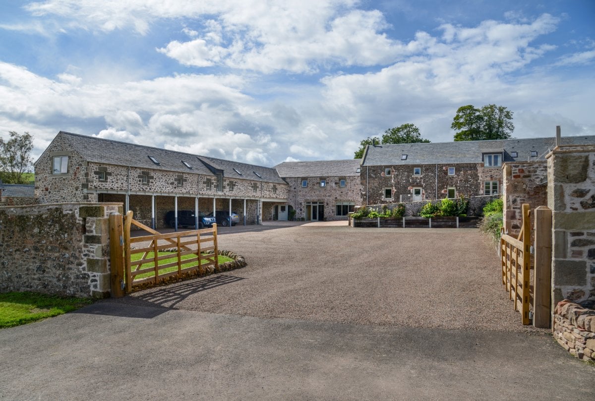 The entrance into The Steading courtyard